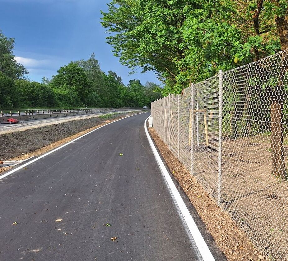Der neue Radweg entlang der Bundesstraße B31